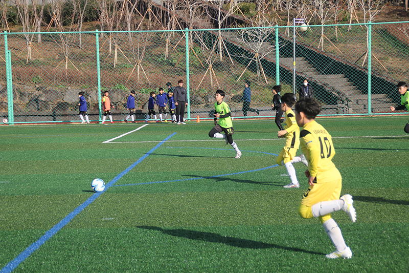 6일 첫경기로 파주유소년팀 대 일산아라FC 팀 경기가 열리고 있다(사진=강문혁 기자)