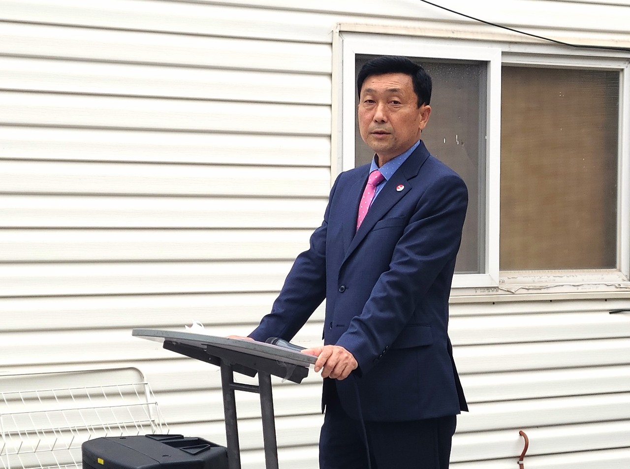 오현승 국민의 힘 동홍동 선거구 예비후보가 기자회견을 하고 있다.(사진=이화정 인턴기자)