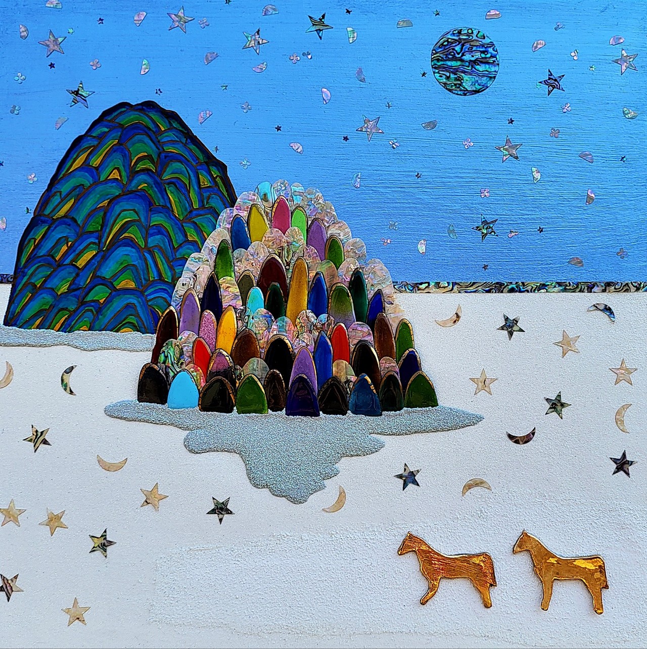 환상여행  칠보· 세라믹· 24k금·자개·아크릴·석채·분채  46×46㎝