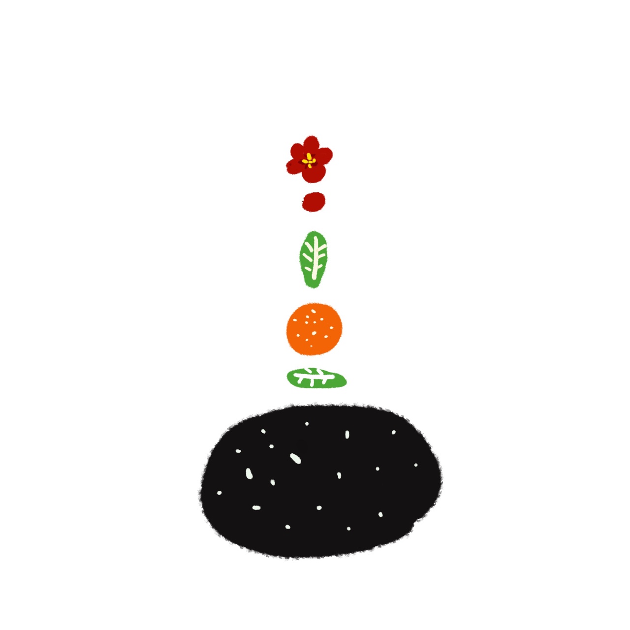 돌, 귤, 동백 82×100㎝ 옥스퍼드 천에 디지털프린트