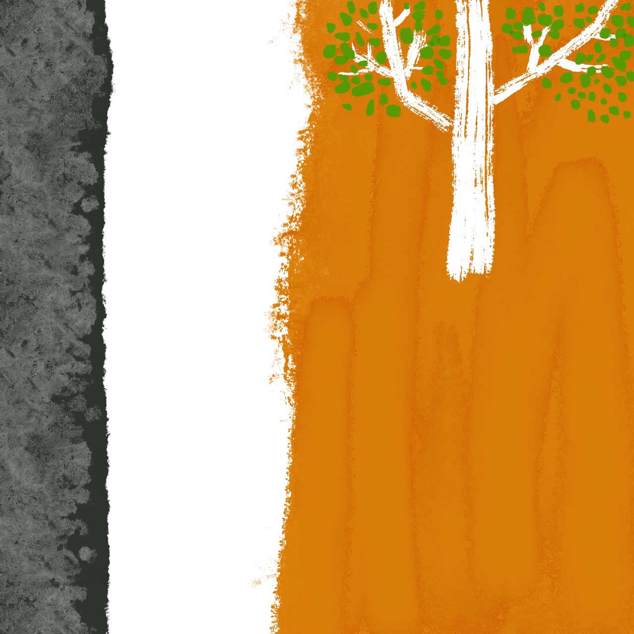 돌담 옆 귤나무 90×90㎝ 면에 디지털프린트