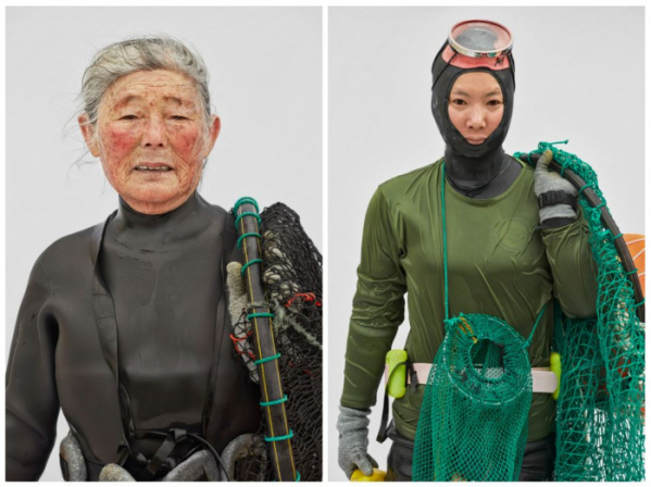 현순직, 채지애 해녀(왼쪽부터) (사진=김형선 사진작가, 영화사 진진)