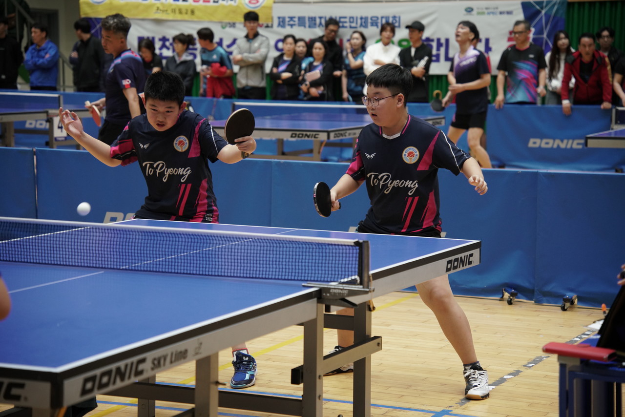 시합중인 토평초 선수들