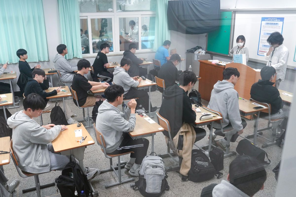 수능 당일 남녕고 시험실 현장 모습. (제공=제주도교육청) 