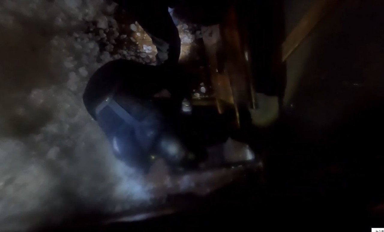 해경 불법조업 어선 비밀 어창 확인 모습 캡처